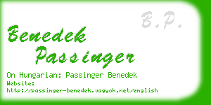 benedek passinger business card